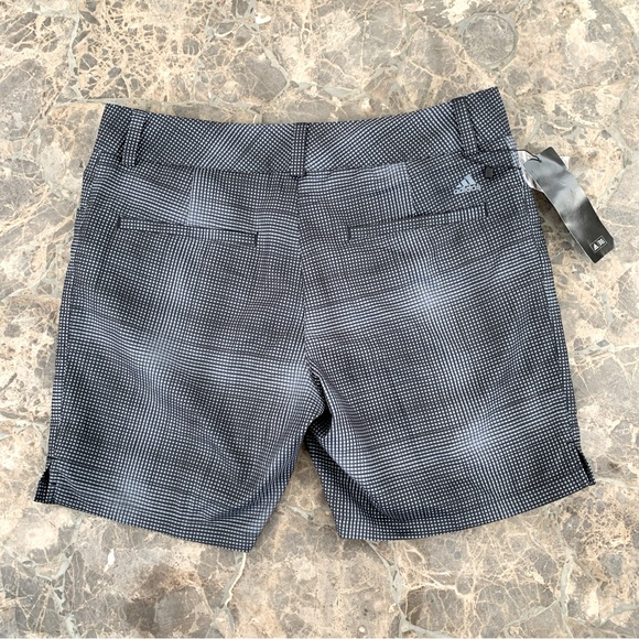 Adidas Golf Shorts Women’s Size 6 Plaid Black Gray Flat Front Pockets - Picture 3 of 9